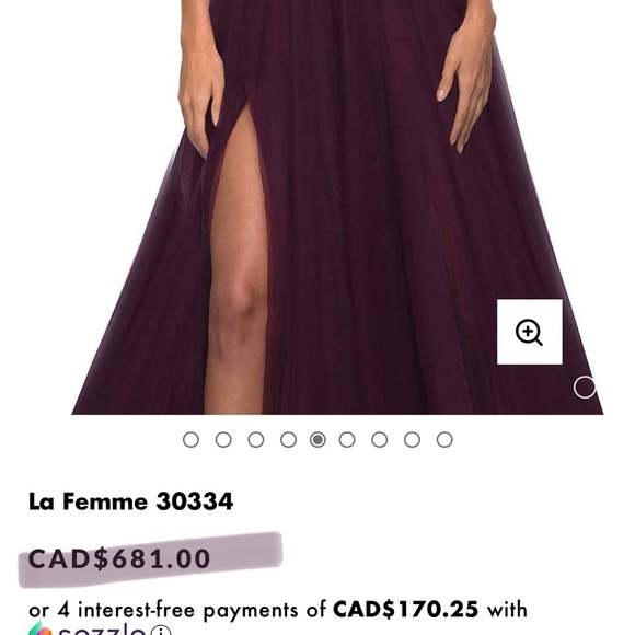 La Femme A-Line Tulle Ballgown Gown Bridesmaid Grad Dress Size 12 Dark B… - Picture 6 of 9